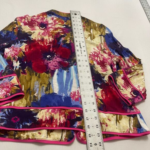 Joseph Ribkoff 2 Piece Multi Print Floral Cami Jacket Tank Top Set Size 16 - Picture 5 of 8